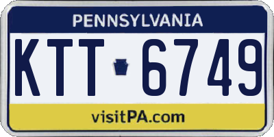 PA license plate KTT6749