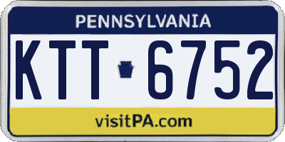 PA license plate KTT6752