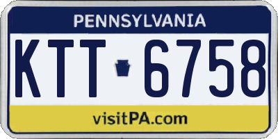 PA license plate KTT6758