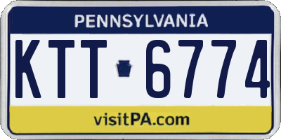 PA license plate KTT6774