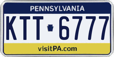 PA license plate KTT6777