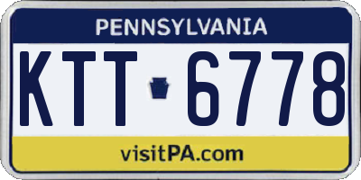PA license plate KTT6778