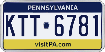 PA license plate KTT6781
