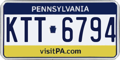 PA license plate KTT6794