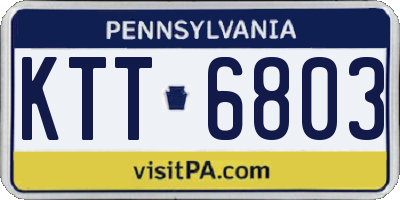 PA license plate KTT6803