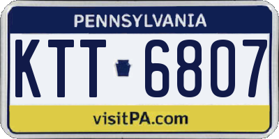 PA license plate KTT6807