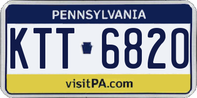 PA license plate KTT6820