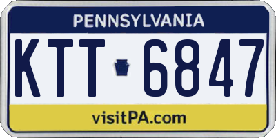 PA license plate KTT6847