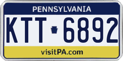 PA license plate KTT6892