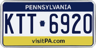 PA license plate KTT6920