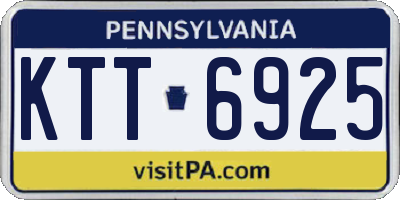 PA license plate KTT6925