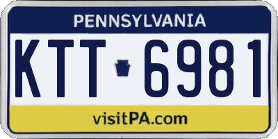 PA license plate KTT6981