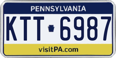 PA license plate KTT6987