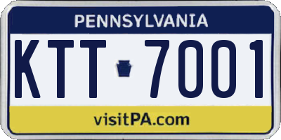PA license plate KTT7001