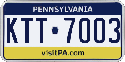 PA license plate KTT7003