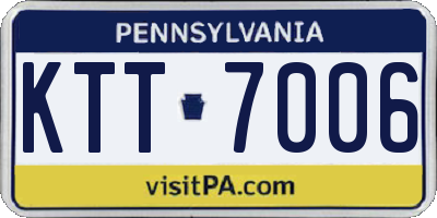 PA license plate KTT7006