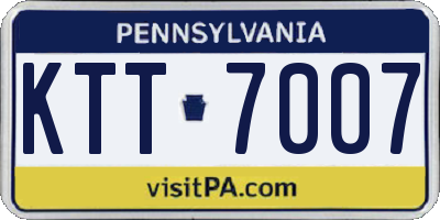 PA license plate KTT7007