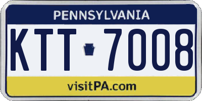 PA license plate KTT7008