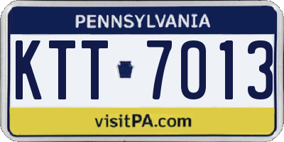 PA license plate KTT7013