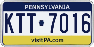 PA license plate KTT7016