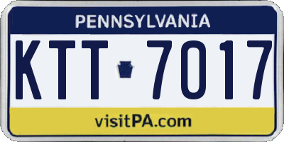 PA license plate KTT7017