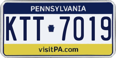 PA license plate KTT7019