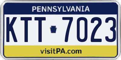 PA license plate KTT7023