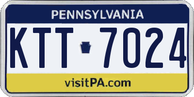 PA license plate KTT7024