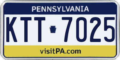 PA license plate KTT7025