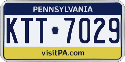 PA license plate KTT7029