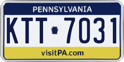 PA license plate KTT7031