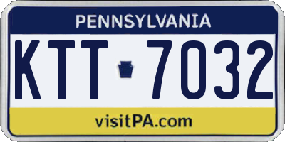 PA license plate KTT7032