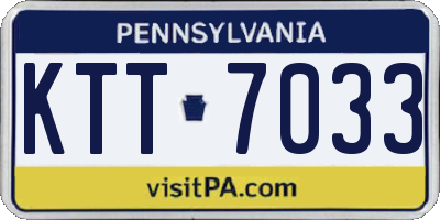 PA license plate KTT7033