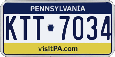 PA license plate KTT7034