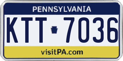 PA license plate KTT7036
