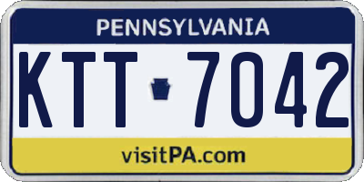 PA license plate KTT7042