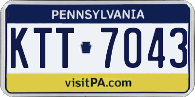 PA license plate KTT7043