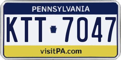 PA license plate KTT7047