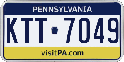 PA license plate KTT7049