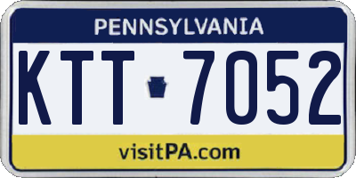 PA license plate KTT7052