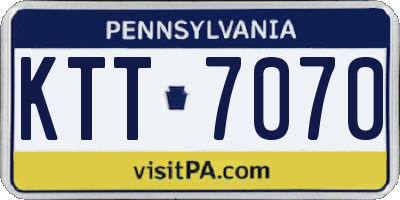PA license plate KTT7070