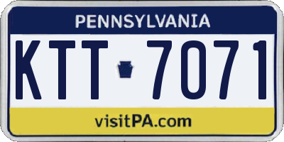 PA license plate KTT7071