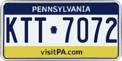 PA license plate KTT7072