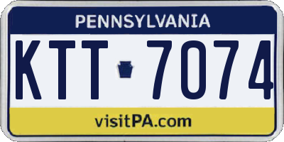 PA license plate KTT7074