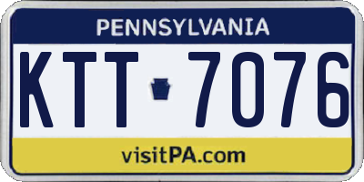 PA license plate KTT7076