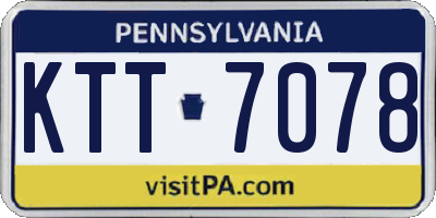 PA license plate KTT7078