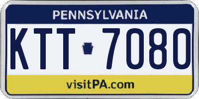 PA license plate KTT7080