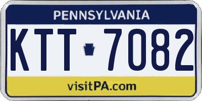 PA license plate KTT7082