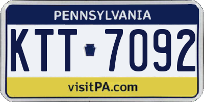 PA license plate KTT7092