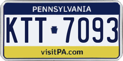 PA license plate KTT7093
